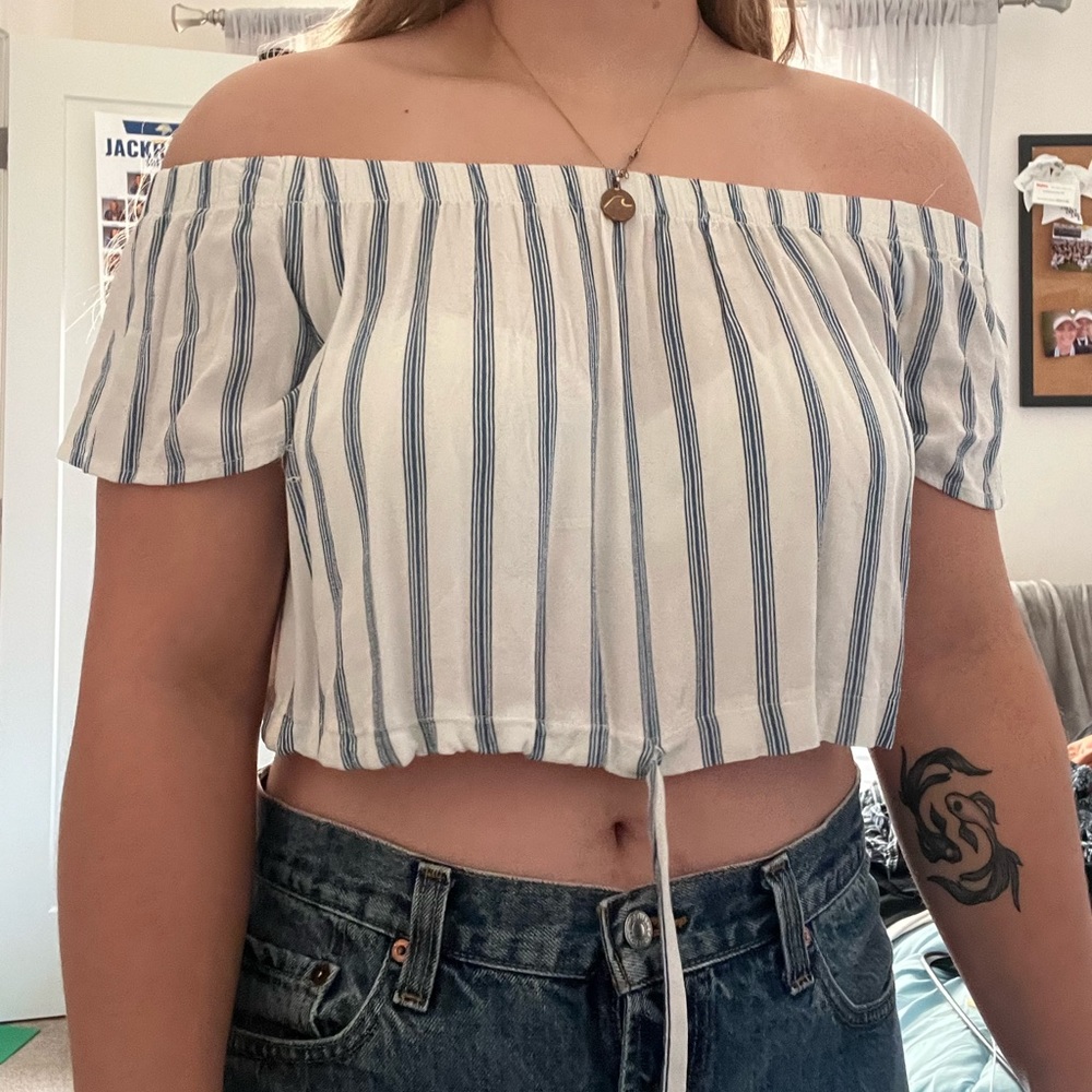 Stripped Off the Shoulder Tank
